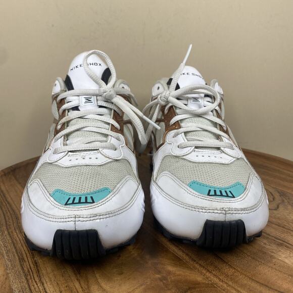 Nike Shox Enigma Aura Green Rose Gold Womens White Gold Size 10 Athletic Shoes - Picture 4 of 9